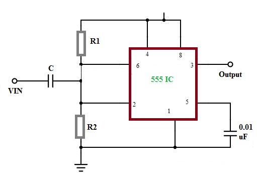 Schmitt Trigger using 555 IC