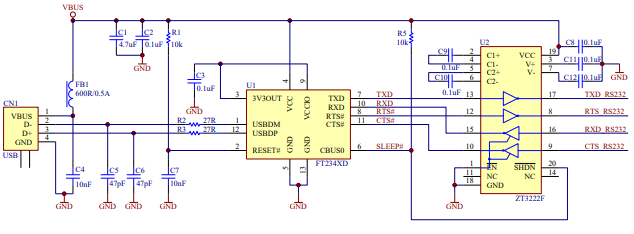 FT234XD-R Application Circuit